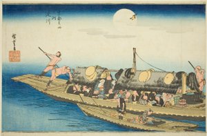 Rivière Yodo (Yodogawa), de la série "Lieux célèbres de Kyoto (Kyoto meisho no uchi)" - Utagawa Hiroshige