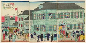 Un marchand américain prospère construisant à Yokohama