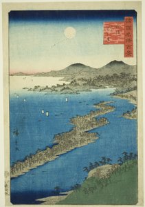 Amanohashidate dans la province de Tango (Tango Amanohashidate), de la série "Cent vues célèbres dans les diverses provinces (Shokoku meisho hyakkei)" - Utagawa Hiroshige II
