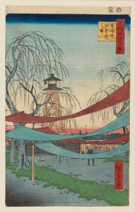 Terrains de Chevauchée de Hatsune, Bakuro-cho, conçu en 1857 - Utagawa Hiroshige II