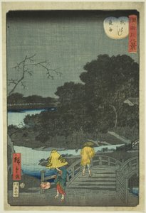 Pluie Nocturne au Pont Makura (Makurabashi yau), de la série "Huit Vues de la Rivière Sumida (Sumidagawa hakkei)" - Utagawa Hiroshige II