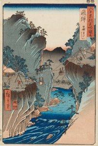 Estampe sur bois - Hida, Kagowatashi, No 24 - Utagawa Hiroshige II