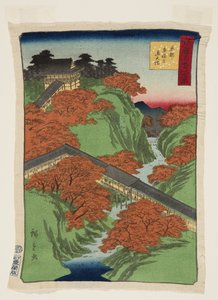 Le pont Tsūten au temple Tōfuku-ji, Kyoto - Utagawa II Hiroshige
