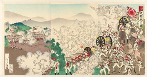 Le petit combat à Séoul, Corée - Utagawa Kokunimasa