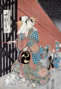 Acteur Masculin Nakamura Matsue dans le Rôle de la Courtisane Keisei Miyako - Utagawa Kunihiro