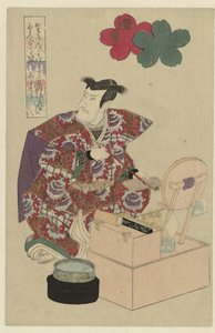 Homme à sa coiffeuse - Utagawa Kunisada (I) (attributed to)