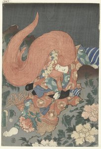 Acteur en danseur de lion - Utagawa Kunisada (I)