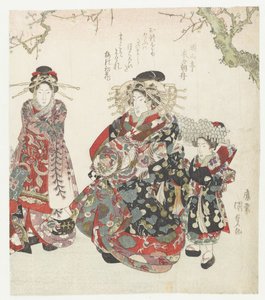 Courtisane avec deux servantes - Utagawa Kunisada (I)