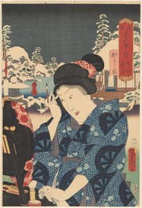 Neige persistante sur Utsusemi - Utagawa Kunisada (I)