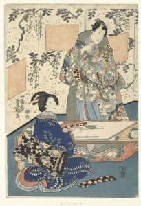 Prince Genji et dame de cour - Utagawa Kunisada (I)