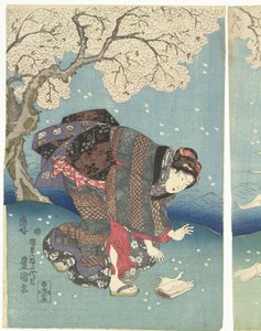 Jour orageux sur la rivière Sumida - Utagawa Kunisada (I)