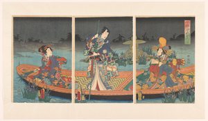 Vagues ennemies approchant du prince moderne Genji - Utagawa Kunisada (I)