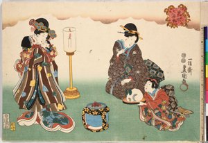 Neige du soir Bo-setsu, de la série, Huit vues figuratives Sugata Hakkei, vers 1850 - Utagawa Kunisada