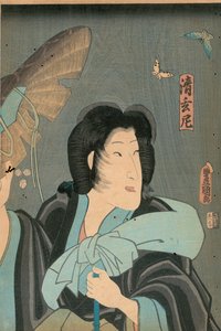Poète et papillon, publié par Otaya Takichi - Utagawa Kunisada