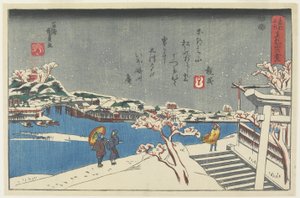 Neige à la colline de Matsuchi, 1847-1852 - Utagawa Kunisada