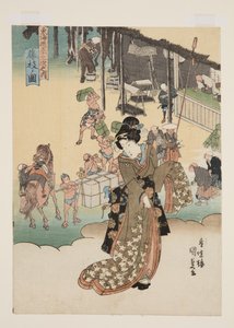 Vue de Fujieda (Fujieda no zu) - Utagawa Kunisada