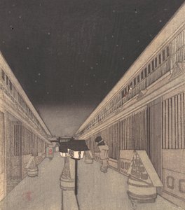 Rue principale de Yoshiwara par une nuit étoilée, 1852-64 - Utagawa Kunisada II