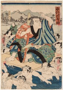 Portrait du lutteur de sumo Onogawa Saisuke - Utagawa Kunisada II