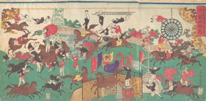 Cirque équestre français sur les terrains du temple Asakusa Kannon, 1871