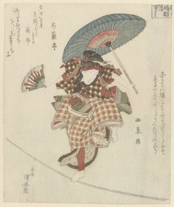 Une femme marchant sur une corde