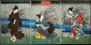 Attraper des lucioles en été, Série : Amusements des quatre saisons, c.1845-1846 - Utagawa Kuniyoshi