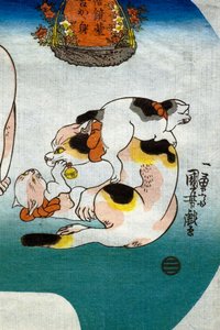 Chats Lion du temple chinois - Utagawa Kuniyoshi