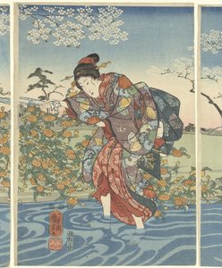 La rivière Ide Tama dans la province de Yamashiro - Utagawa Kuniyoshi