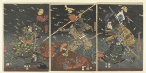 La dernière attaque des Kusunoki à Shijonawate - Utagawa Kuniyoshi