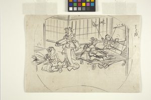 Hataori (Tissage sur un métier à tisser) - Utagawa Kuniyoshi