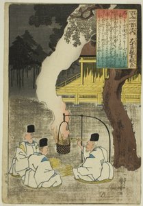 Onakatomi no Yoshinobu Ason, de la série "Cent poèmes par cent poètes (Hyakunin isshu no uchi)" - Utagawa Kuniyoshi