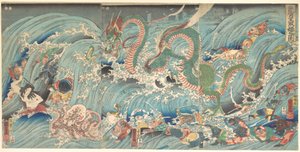 Récupération du joyau volé au palais du Roi Dragon - Utagawa Kuniyoshi