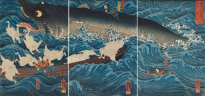 Sanuki no in kenzoku o shite Tametomo wo sukuu zu, 1851 - Utagawa Kuniyoshi