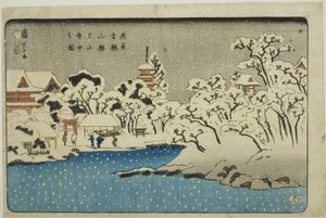 Neige sur la colline de Benten au temple Kinryuzan à Asakusa - Utagawa Kuniyoshi
