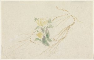 Branche avec des fleurs jaunes - Utagawa Kuniyoshi