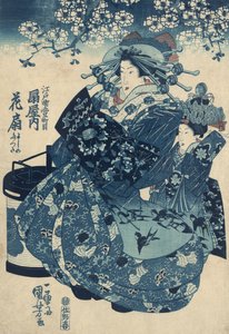La courtisane Hanao de Ogi-ya par Kuniyoshi