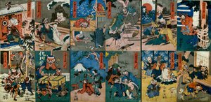 Le Chūshingura des monstres (Bakemono Chūshingura), c.1839-42