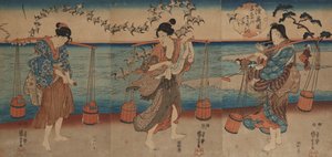 La Rivière Cristal Plover dans la province de Mutsu - Utagawa Kuniyoshi