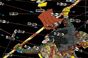 La bataille de Shijō Nawate, c.1857 - Utagawa Kuniyoshi