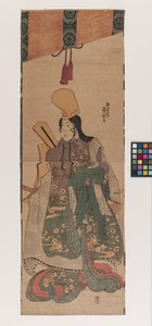 Sans titre; titre donné : Shirabyōshi sous le sudare (Sudare shita no shirabyōshi), vers 1840