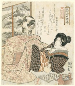 Femme avec chat sur la table