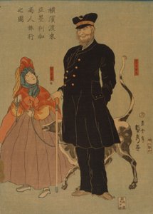 Marchand américain se promenant à Yokohama