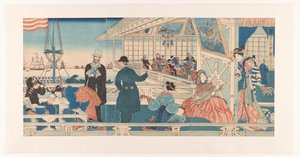 Maison de commerce américaine à Yokohama - Utagawa Sadahide
