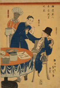 Banquet dans une maison de commerce étrangère à Yokohama