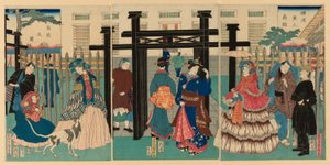 Maison de commerce étrangère à Yokohama (Yokohama ijin shokan) - Utagawa Sadahide