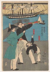 Russes en excursion - Utagawa Sadahide
