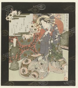 Courtisane se préparant pour la nuit - Utagawa Sadakage
