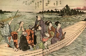 Personnes voyageant en bateau, 1804 - Utagawa Toyohiro