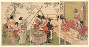 Le septième mois, de la série Les Douze Mois par Deux Artistes - Utagawa Toyohiro
