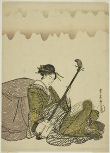Femme jouant du shamisen, d