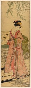 Jeune femme sortant d